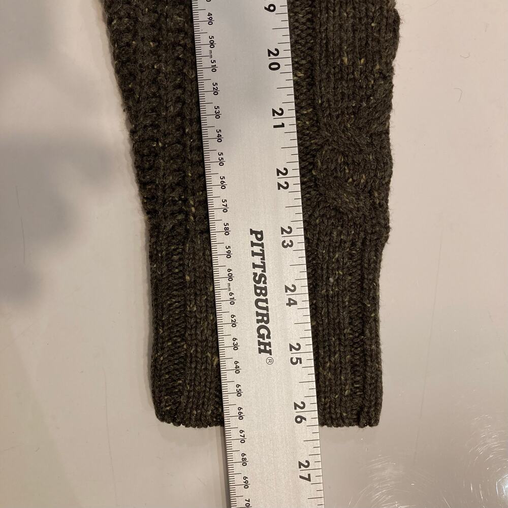 Nwot NEXT Sweater Men M Brown Wool-Blend Cable Knit Speckled 1/4-Btn Mock-Neck - Picture 11 of 11